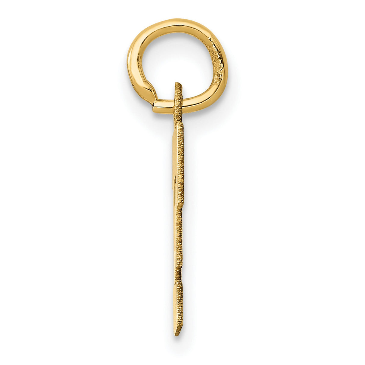 10k Yellow Gold Initial F Pendant Charm, Block Letter Flat Design for Women or Unisex Wear