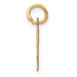 10k Yellow Gold Initial F Pendant Charm, Block Letter Flat Design for Women or Unisex Wear