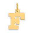 10k Yellow Gold Initial F Pendant Charm, Block Letter Flat Design for Women or Unisex Wear