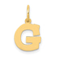 10k Yellow Gold Letter G Pendant, Polished Block Initial Charm, Unisex Monogram Jewelry