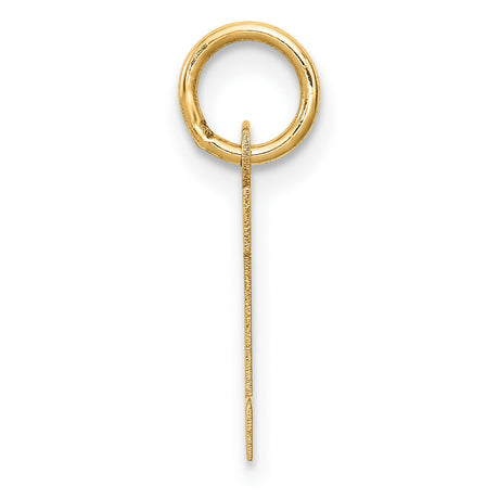 10k Yellow Gold Pendant, Letter H Block Initial Charm, Unisex Minimalist Jewelry