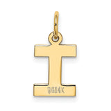 10k Yellow Gold Initial I Pendant Charm, Block Letter Alphabet Design for Women or Unisex Wear