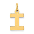10k Yellow Gold Initial I Pendant Charm, Block Letter Alphabet Design for Women or Unisex Wear