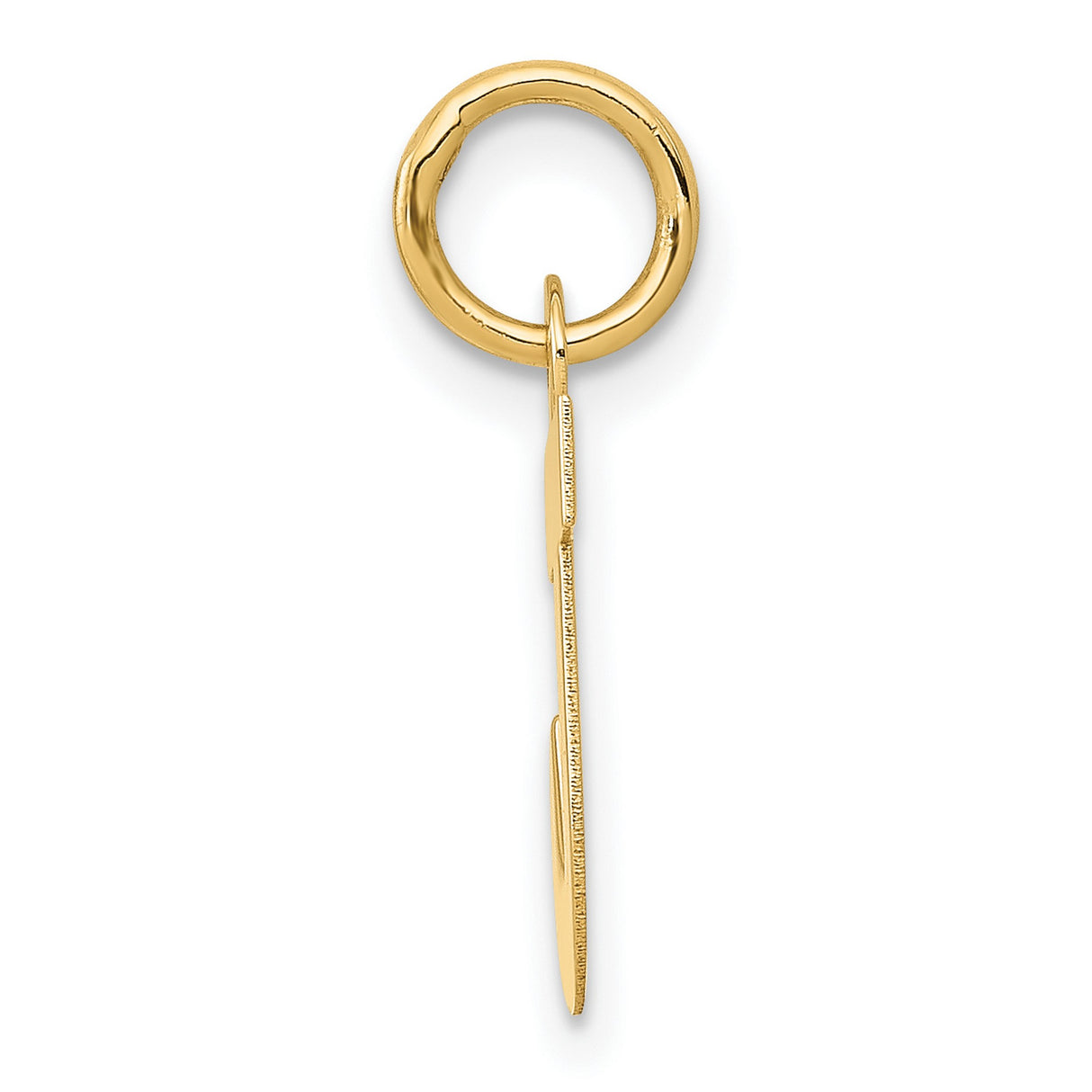 10k Yellow Gold Letter J Pendant, Polished Block Initial Charm, Unisex Monogram Jewelry