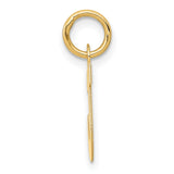 10k Yellow Gold Letter J Pendant, Polished Block Initial Charm, Unisex Monogram Jewelry