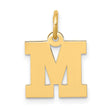 10k Yellow Gold Initial M Pendant, Bold Block Letter Charm, Unisex Alphabet Jewelry