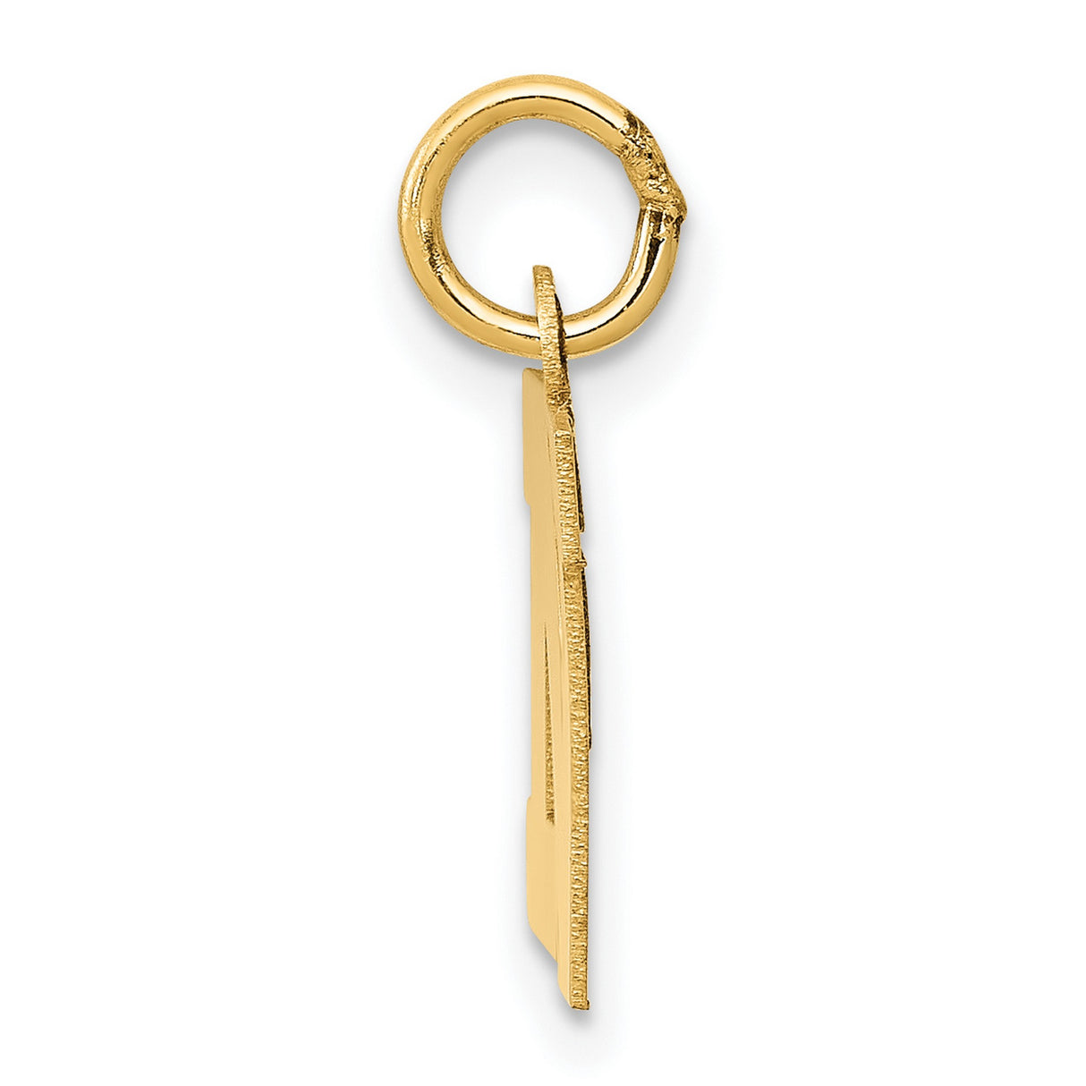 10k Yellow Gold Letter N Pendant, Bold Block Initial Charm for Women or Unisex Wear