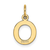 10k Yellow Gold Letter O Pendant Charm, Polished Oval Initial Jewelry for Women