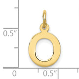 10k Yellow Gold Letter O Pendant Charm, Polished Oval Initial Jewelry for Women