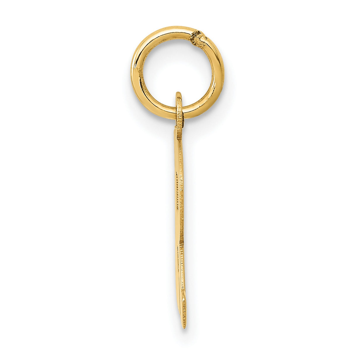 10k Yellow Gold Letter R Pendant Charm, Block Alphabet Initial Jewelry for Women or Unisex Wear