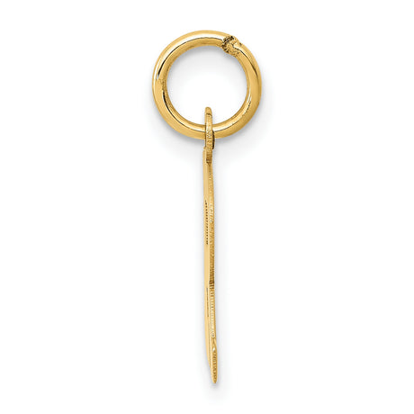 10k Yellow Gold Letter R Pendant Charm, Block Alphabet Initial Jewelry for Women or Unisex Wear