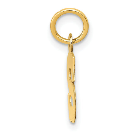 10k Yellow Gold Dollar Sign Pendant, Polished Money Symbol Charm, Unisex Hip Hop Jewelry