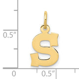 10k Yellow Gold Dollar Sign Pendant, Polished Money Symbol Charm, Unisex Hip Hop Jewelry