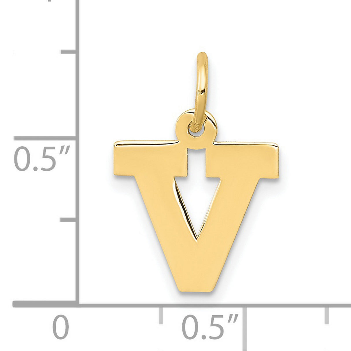 10k Yellow Gold Mens Pendant with Stylized Letter V and Cutout Cross Symbol