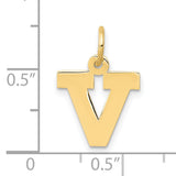 10k Yellow Gold Mens Pendant with Stylized Letter V and Cutout Cross Symbol