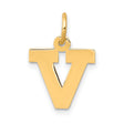 10k Yellow Gold Mens Pendant with Stylized Letter V and Cutout Cross Symbol