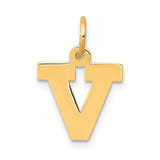 10k Yellow Gold Mens Pendant with Stylized Letter V and Cutout Cross Symbol