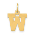 10k Yellow Gold Letter W Pendant, Polished Block Initial Charm, Unisex Monogram Jewelry