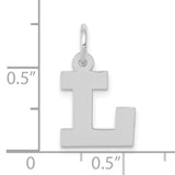10k White Gold Initial L Pendant, Block Letter Charm, Modern Monogram Jewelry for Women or Unisex