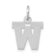 10k White Gold W Pendant Charm, Block Letter Alphabet Jewelry, Polished Unisex Initial Design