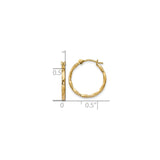 10k Yellow Gold Twisted Hoop Earrings, Polished Finish, Latch Back, Minimalist Style for Women