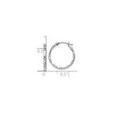 10k White Gold Hoop Earrings with Twisted Wavy Design, Lightweight Polished Finish