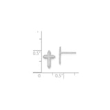10k White Gold Cross Stud Earrings with Milgrain Beaded Design for Men and Women