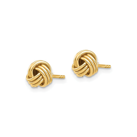 10k Yellow Gold Love Knot Stud Earrings Intertwined Design