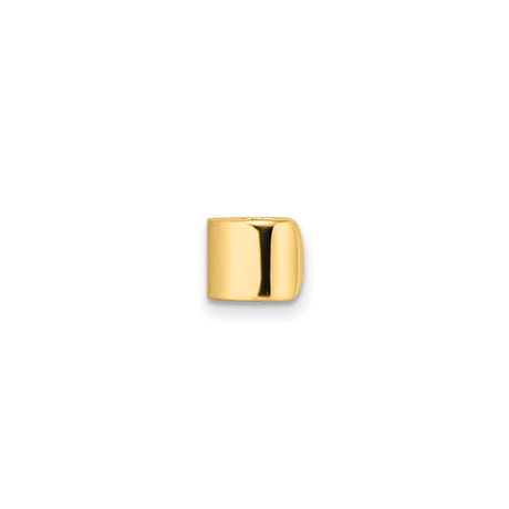 10k Yellow Gold Slide Pendant Bead, Smooth High Polish Finish, Plain Unisex Charm for DIY Necklace or Bracelet, Modern Spacer Jewelry Component, Blank Custom Gold Slider, No Symbol or Engraving