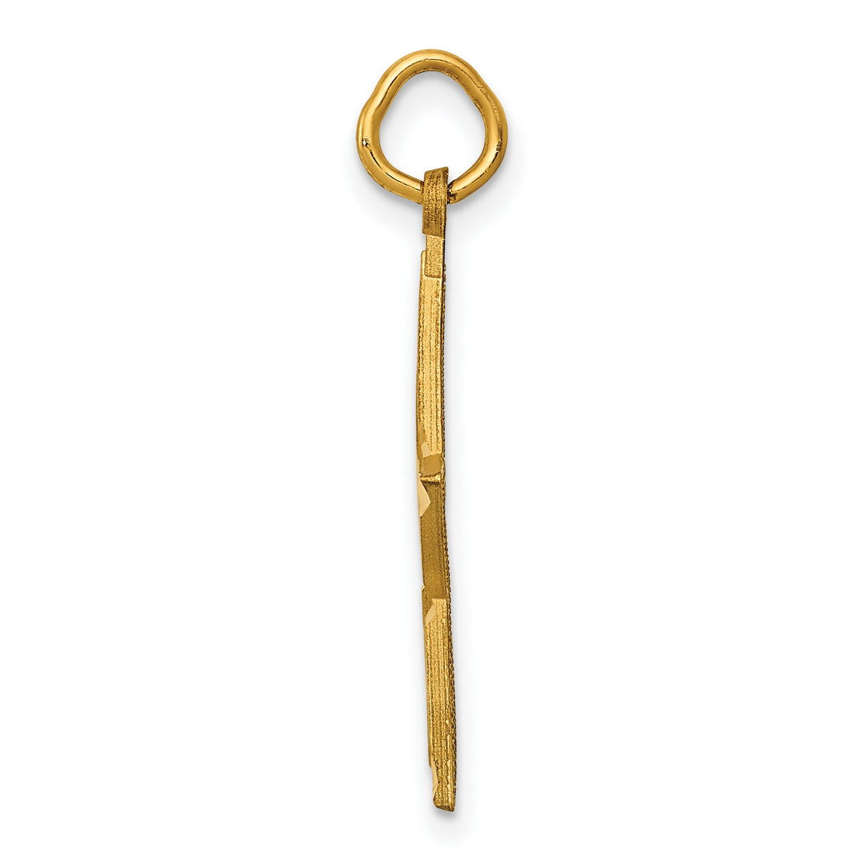 10k Yellow Gold Open Star Pendant, Textured and Polished Minimalist Design, Unisex Jewelry