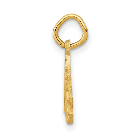 10k Yellow Gold Unicorn Pendant with Polished Horn and Textured Finish, Whimsical Charm