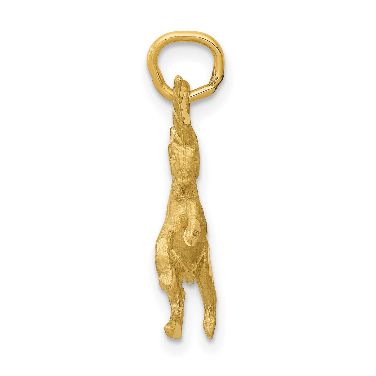 10k Yellow Gold Unicorn Pendant, Winged Rearing Horse Fantasy Charm for Women or Girls