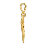 10k Yellow Gold Unicorn Head Pendant, Textured Diamond Cut Finish, Fantasy Jewelry for Women or Girls