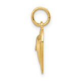 10k Yellow Gold Dolphin Heart Pendant with Open Heart Ocean-Inspired Design for Women