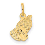 Praying Hands Charm Pendant in Real 10k Yellow Gold