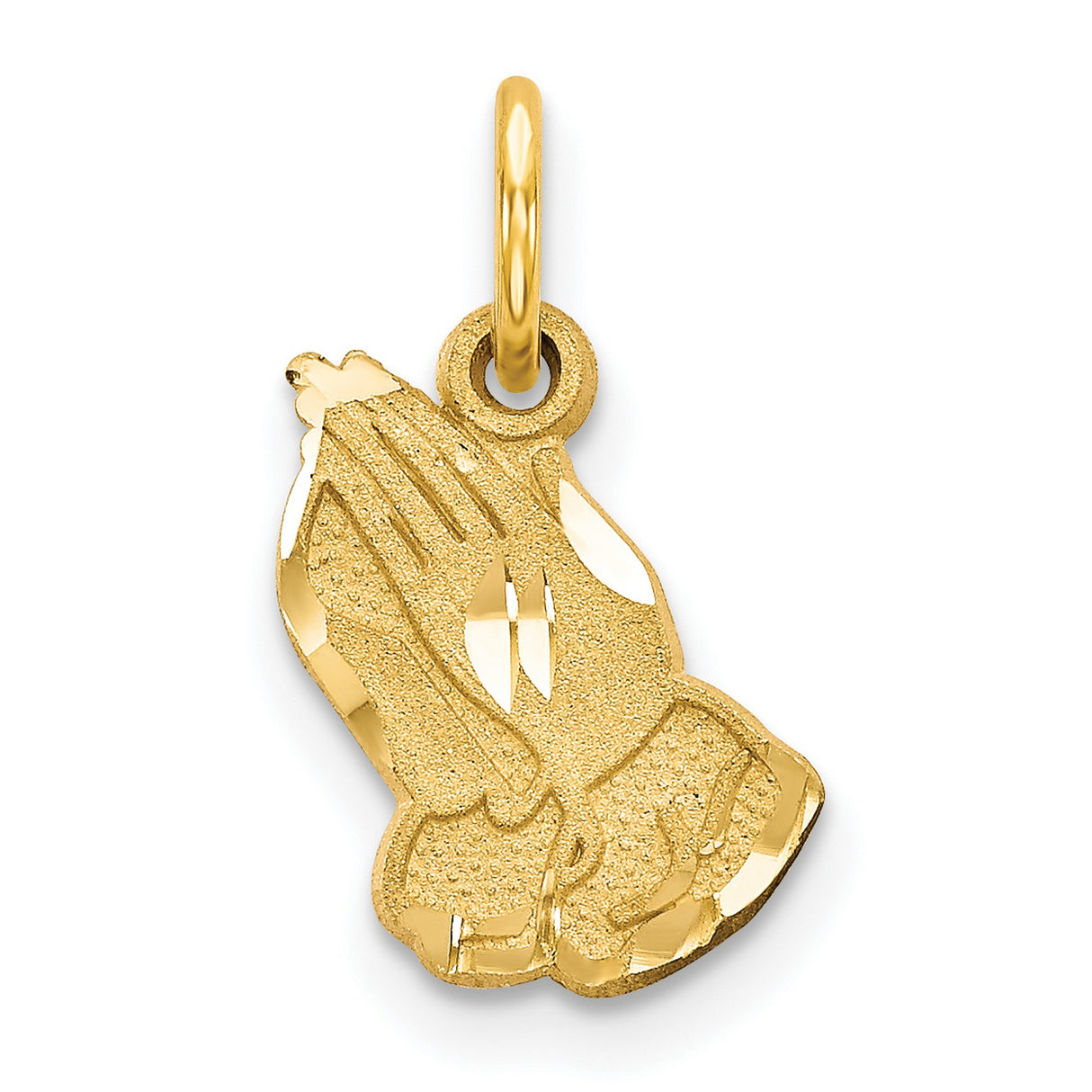 Praying Hands Charm Pendant in Real 10k Yellow Gold