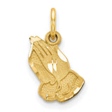 Praying Hands Charm Pendant in Real 10k Yellow Gold
