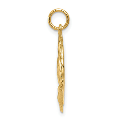 10k Yellow Gold Praying Hands Pendant, Religious Symbol of Faith and Devotion for Men and Women