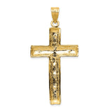 10k Yellow Gold Crucifix Cross Pendant with Dimensional Christ Design for Men and Women
