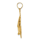10k Yellow Gold Pendant with Anchor Cross and Dove Symbol, Christian Religious Jewelry for Men or Unisex