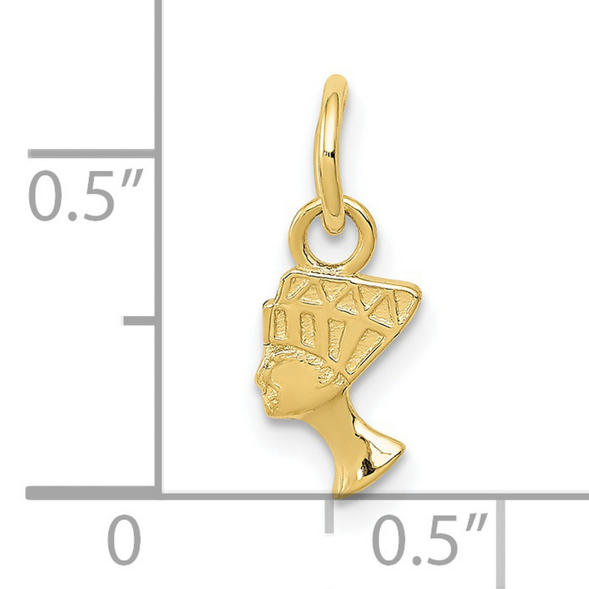 10k Yellow Gold Nefertiti Pendant Charm, Egyptian Queen Profile, Afrocentric Jewelry for Women and Men