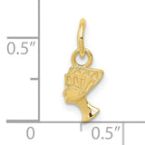 10k Yellow Gold Nefertiti Pendant Charm, Egyptian Queen Profile, Afrocentric Jewelry for Women and Men