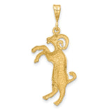 Aries Zodiac Charm Pendant in Real 10k Yellow Gold