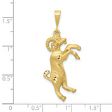 Aries Zodiac Charm Pendant in Real 10k Yellow Gold