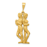 Gemini Zodiac Charm Pendant in Real 10k Yellow Gold