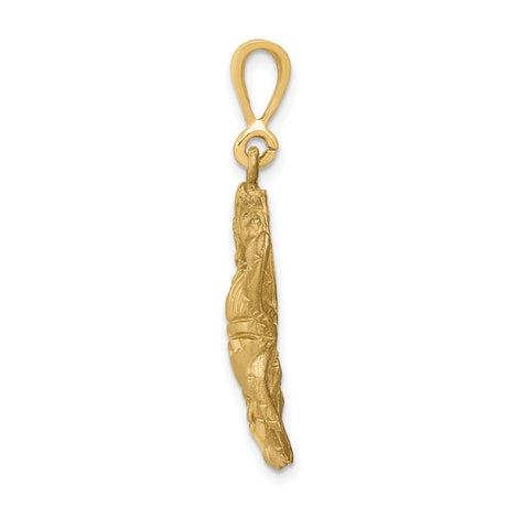 10k Yellow Gold Crab Pendant with Cancer Zodiac Symbol and Marine Theme