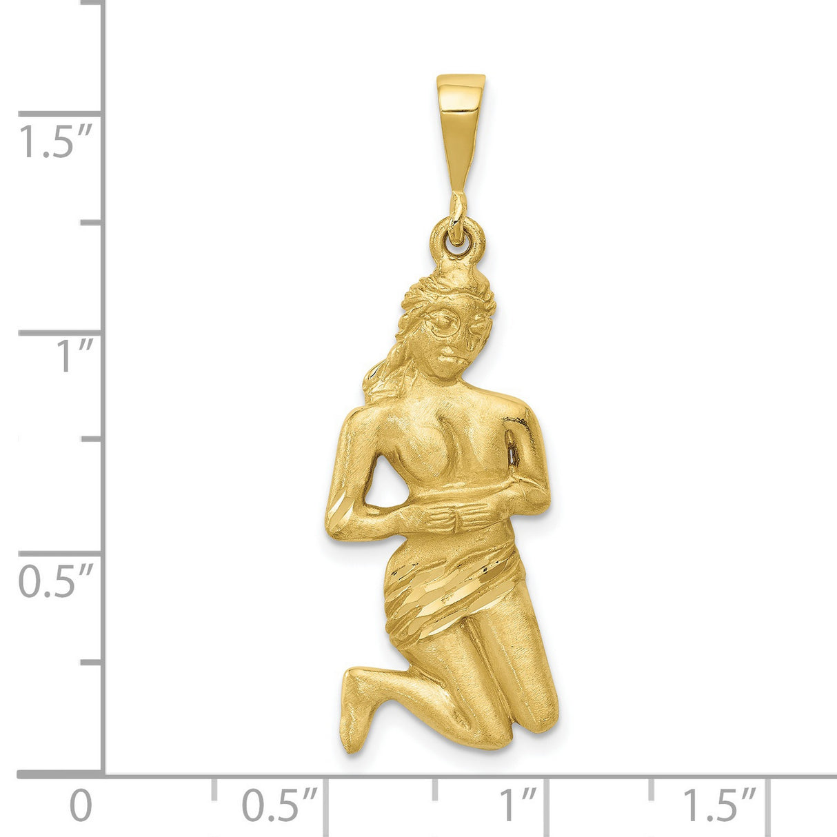 Virgo Zodiac Charm Pendant in Real 10k Yellow Gold