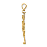 Libra Zodiac Charm Pendant in Real 10k Yellow Gold