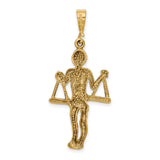 Libra Zodiac Charm Pendant in Real 10k Yellow Gold