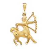 Sagittarius Zodiac Charm Pendant in Real 10k Yellow Gold